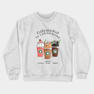 Coffee Gift Cute Coffee Art Creative Cartoon Cat Lover Crewneck Sweatshirt